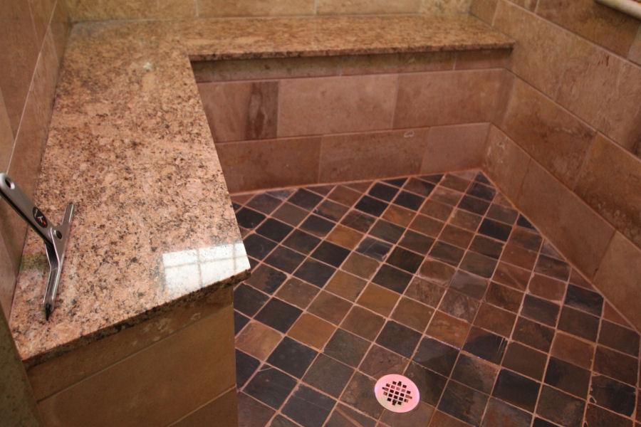 ThermaSol L Shaped Marble and Tile Bench